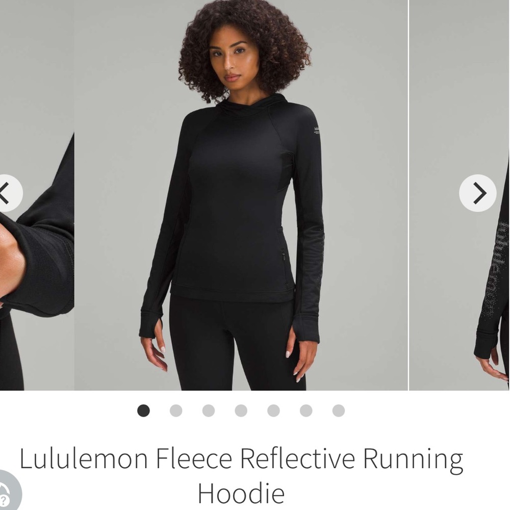 Lululemon Black Reflective Fleece Hoodie - Size 8